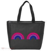 Bisexual Rainbow Boobs Funny Bi Pride Lgbt Pride Tote Bag thumb 0