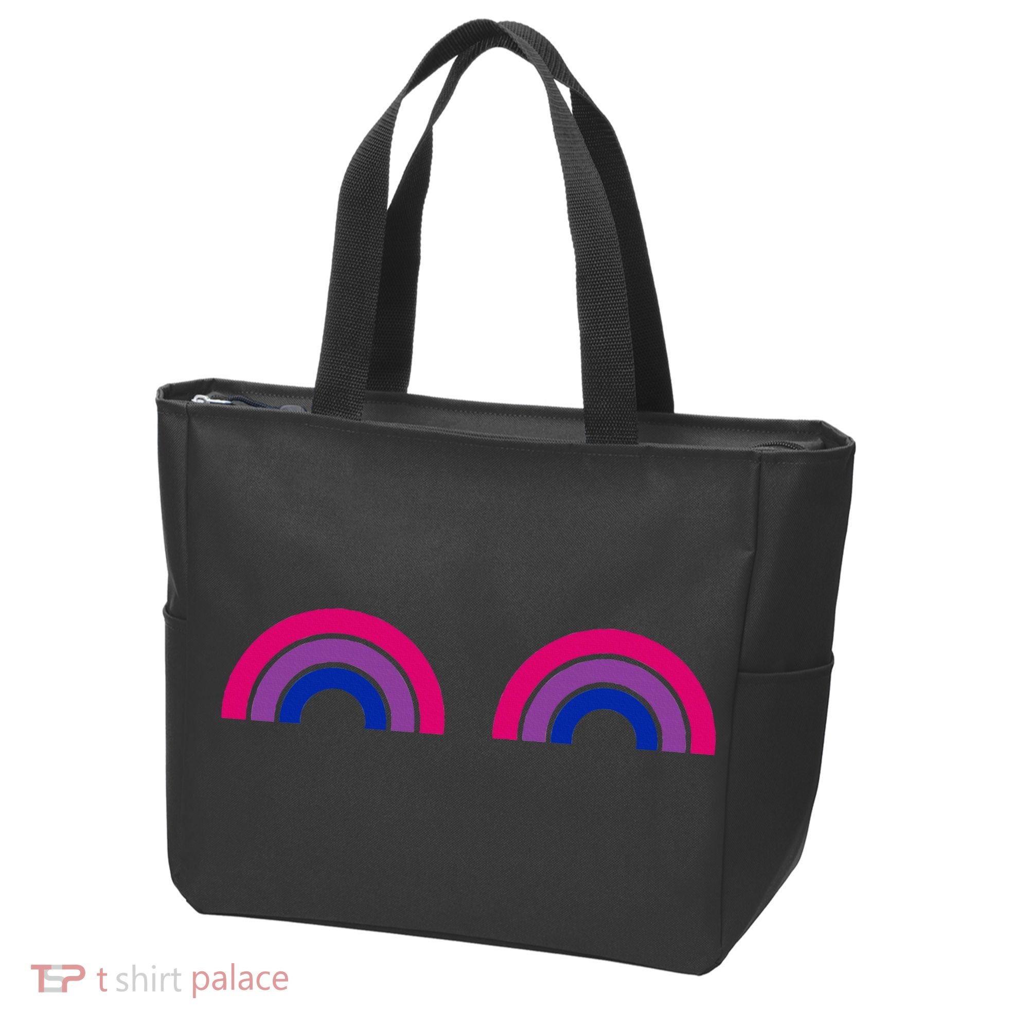 Bisexual Rainbow Boobs Funny Bi Pride Lgbt Pride Tote Bag