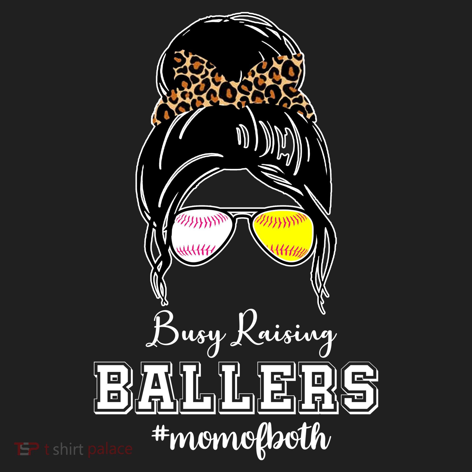 Busy Raising Ballers Mom Of Both Baseball Softball Messy Bun Sticker Features De Beanie