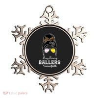 Busy Raising Ballers Mom Of Both Baseball Softball Messy Bun Sticker Features De Ornament thumb 0