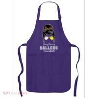 Busy Raising Ballers Mom Of Both Baseball Softball Messy Bun Sticker Features De Apron thumb 0