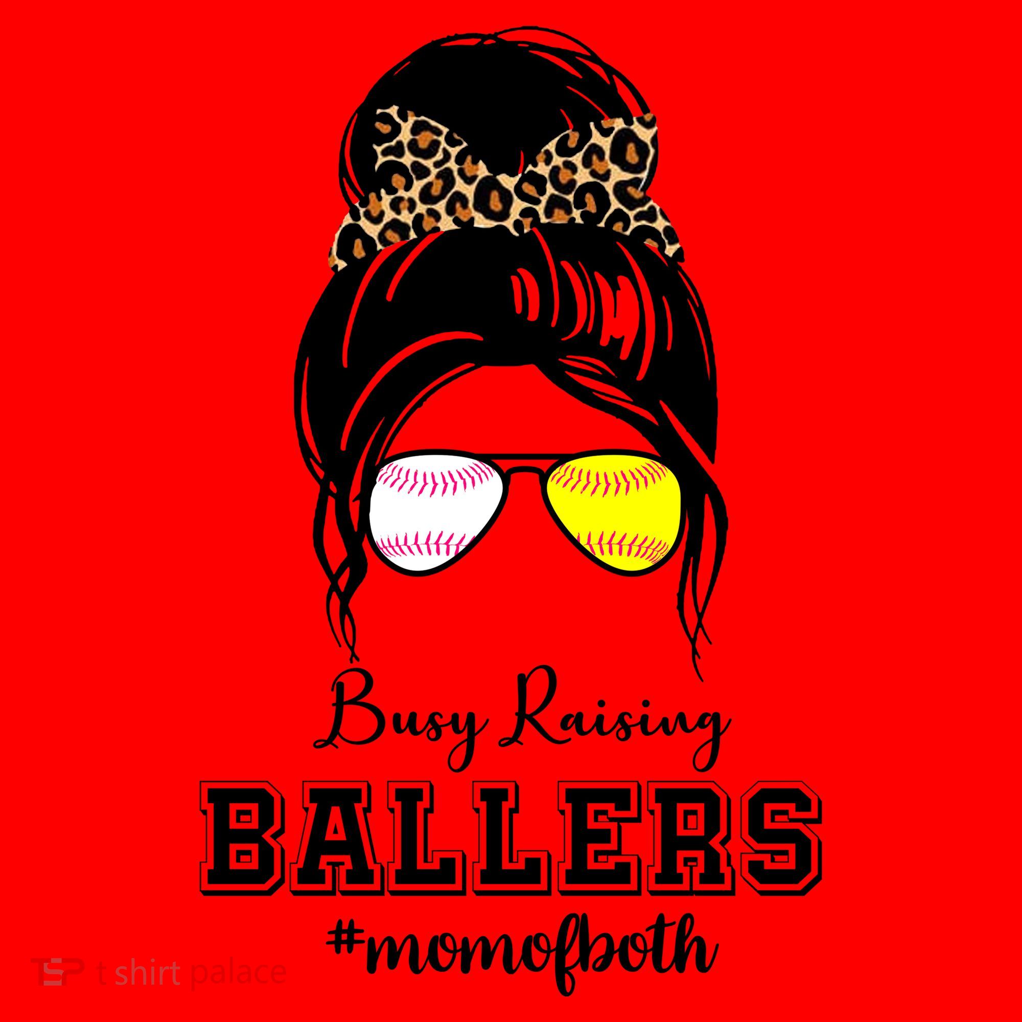 Busy Raising Ballers Mom Of Both Baseball Softball Messy Bun Sticker Features De Santa Hat