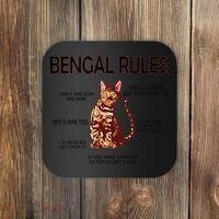 Bengal Rules Bengal Cat Owner Bengal Lover Coaster thumb 0