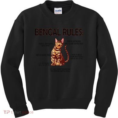 Bengal Rules Bengal Cat Owner Bengal Lover Kids Sweatshirt