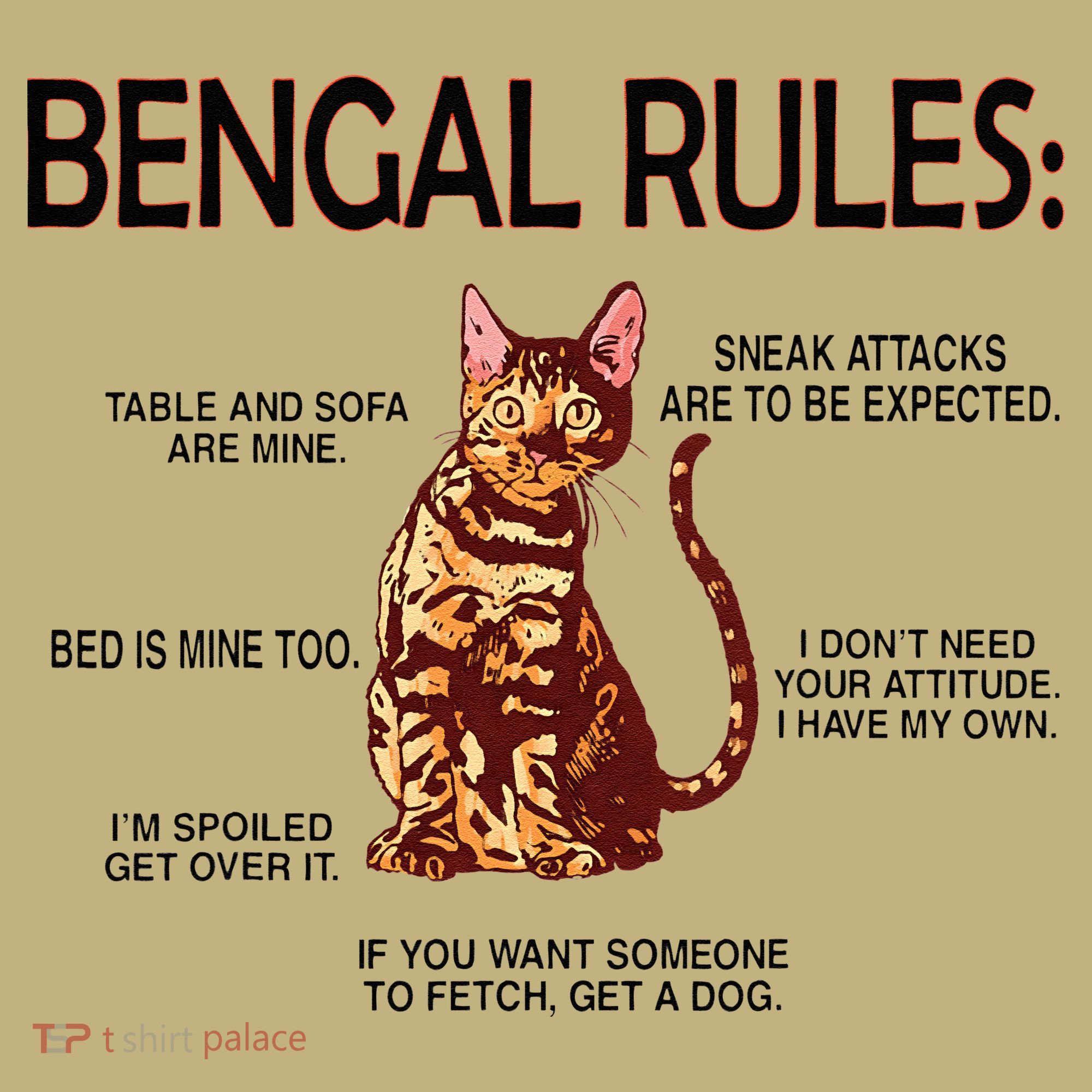 Bengal Rules Bengal Cat Owner Bengal Lover Kids T-Shirt