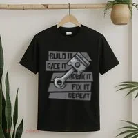 Build Race Break Fix It Repeat Auto Mechanic T-Shirt thumb 2
