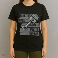 Build Race Break Fix It Repeat Auto Mechanic T-Shirt thumb 4