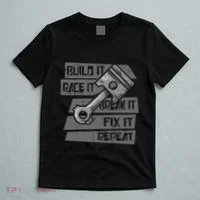 Build Race Break Fix It Repeat Auto Mechanic T-Shirt thumb 5