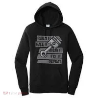 Build Race Break Fix It Repeat Auto Mechanic Women's Hoodie thumb 0
