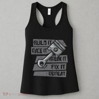 Build Race Break Fix It Repeat Auto Mechanic Women's Tank Top thumb 3