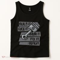 Build Race Break Fix It Repeat Auto Mechanic Tank Top thumb 2