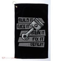 Build Race Break Fix It Repeat Auto Mechanic Golf Towel thumb 0