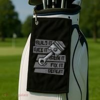 Build Race Break Fix It Repeat Auto Mechanic Golf Towel thumb 2