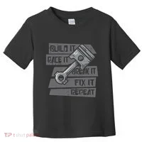 Build Race Break Fix It Repeat Auto Mechanic Toddler T-Shirt thumb 0