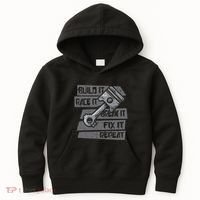 Build Race Break Fix It Repeat Auto Mechanic Kids Hoodie thumb 0