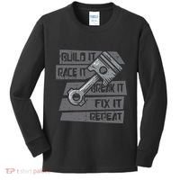Build Race Break Fix It Repeat Auto Mechanic Kids Long Sleeve Shirt thumb 0