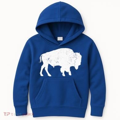 Buffalo Retro Bison Animal Lover Kids Hoodie