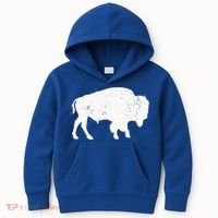 Buffalo Retro Bison Animal Lover Kids Hoodie thumb 0