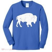 Buffalo Retro Bison Animal Lover Kids Long Sleeve Shirt thumb 0