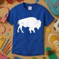 Buffalo Retro Bison Animal Lover Kids T-Shirt thumb 3