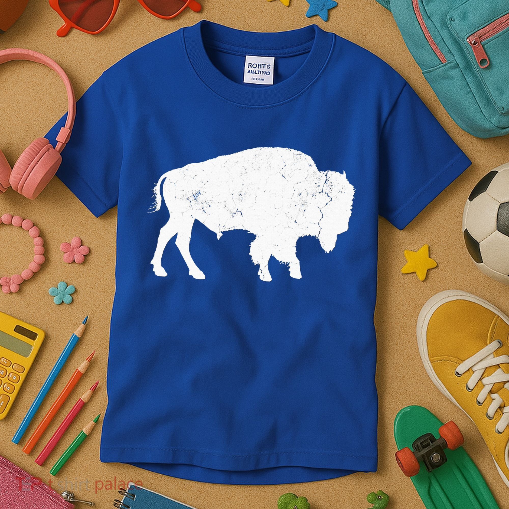Buffalo Retro Bison Animal Lover Kids T-Shirt