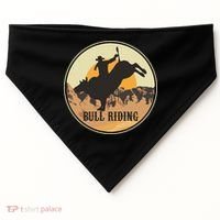 Bull Riding Bullriding Cowboy Western Rodeo USA-Made Doggie Bandana thumb 0