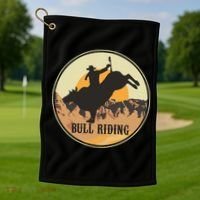 Bull Riding Bullriding Cowboy Western Rodeo Golf Towel thumb 1
