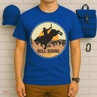 Bull Riding Bullriding Cowboy Western Rodeo T-Shirt thumb 6