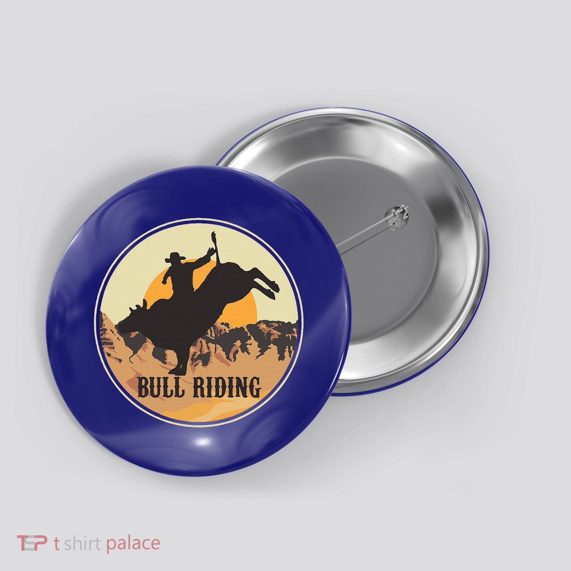 Bull Riding Bullriding Cowboy Western Rodeo Button