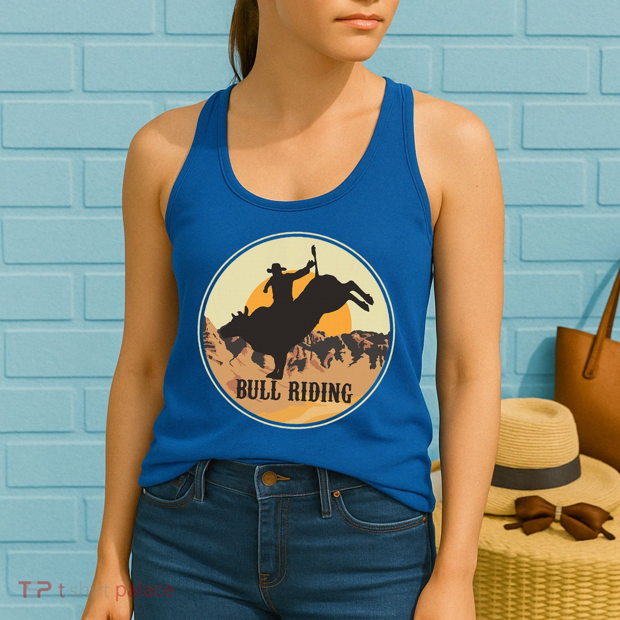 Bull Riding Bullriding Cowboy Western Rodeo Women's Tank Top