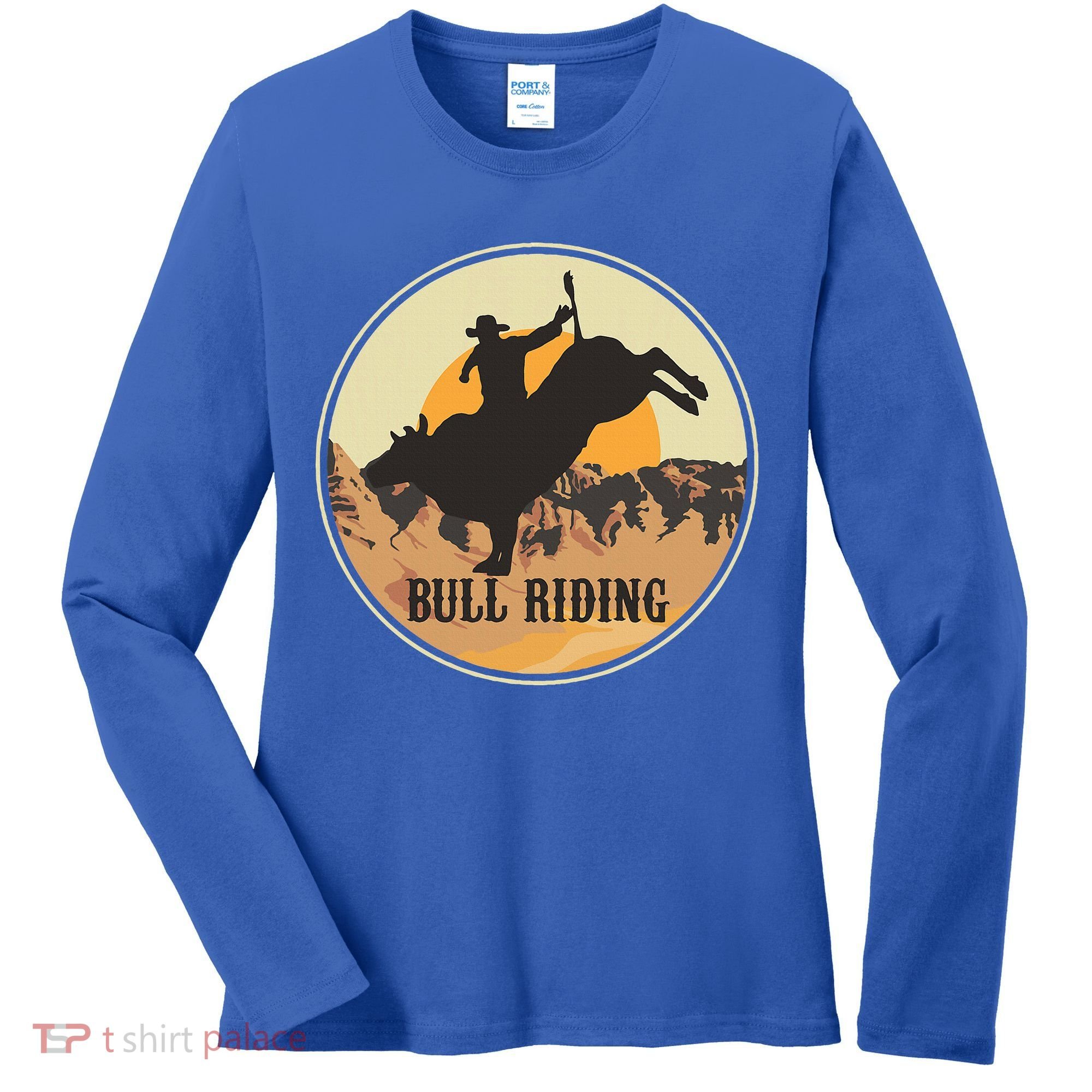 Bull Riding Bullriding Cowboy Western Rodeo Women's Long Sleeve Shirt