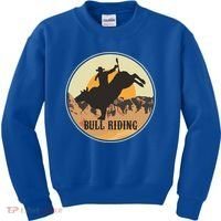 Bull Riding Bullriding Cowboy Western Rodeo Kids Sweatshirt thumb 0