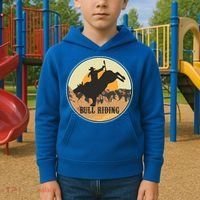 Bull Riding Bullriding Cowboy Western Rodeo Kids Hoodie thumb 2