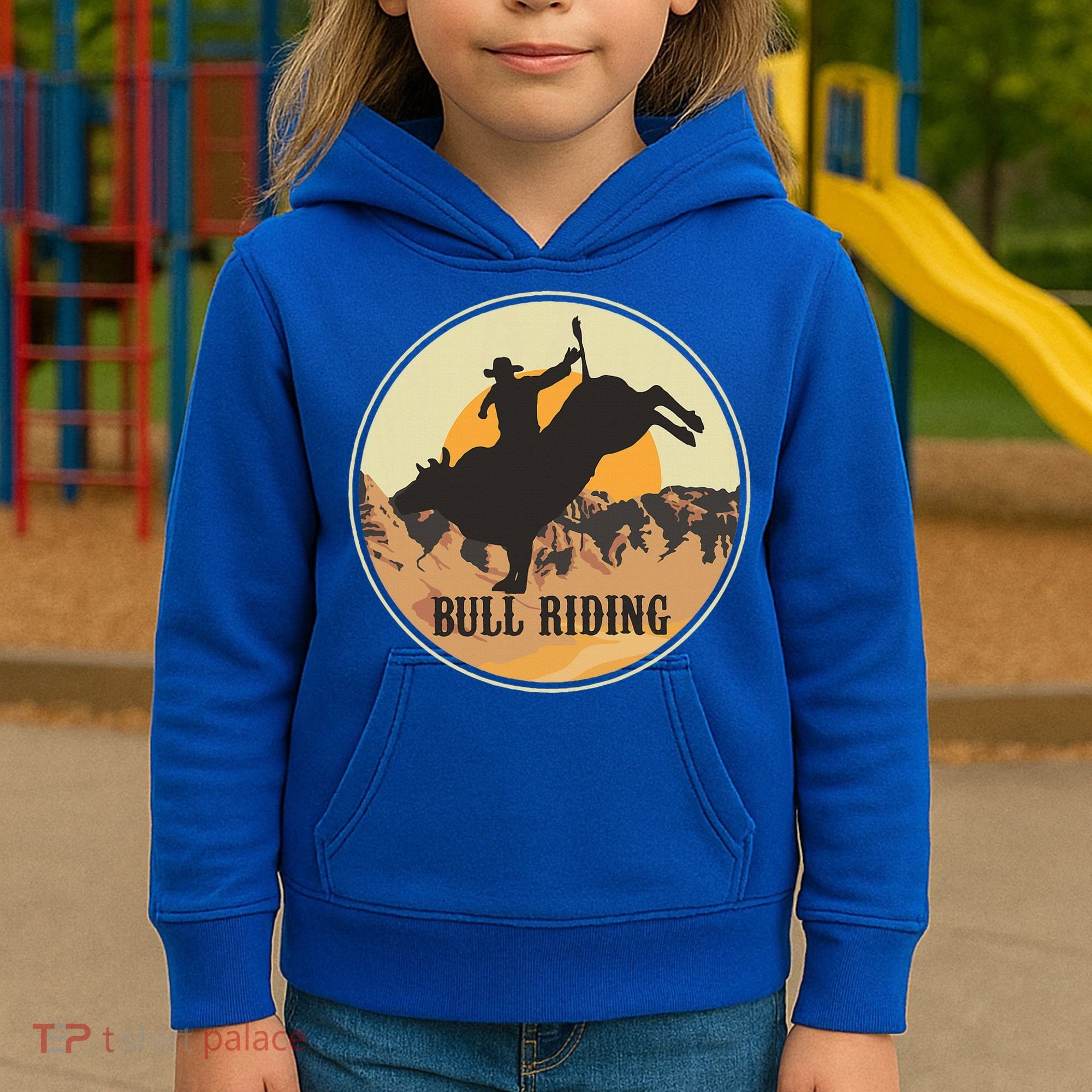 Bull Riding Bullriding Cowboy Western Rodeo Kids Hoodie