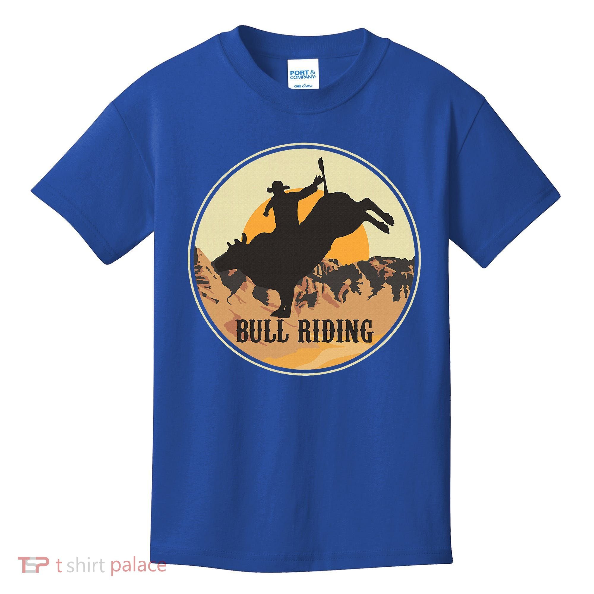 Bull Riding Bullriding Cowboy Western Rodeo Kids T-Shirt