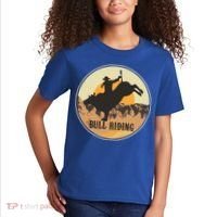 Bull Riding Bullriding Cowboy Western Rodeo Kids T-Shirt thumb 2