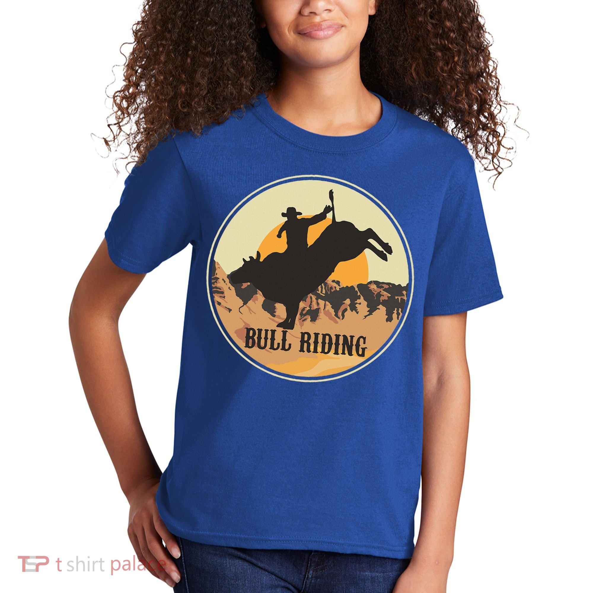 Bull Riding Bullriding Cowboy Western Rodeo Kids T-Shirt