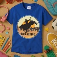 Bull Riding Bullriding Cowboy Western Rodeo Kids T-Shirt thumb 3
