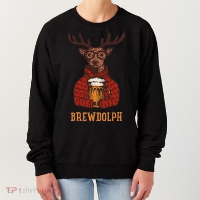 Brewdolph Reindeer Beer Lovers Funny Christmas Women's Sweatshirt