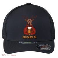 Brewdolph Reindeer Beer Lovers Funny Christmas Flexfit Unipanel Trucker Cap thumb 0