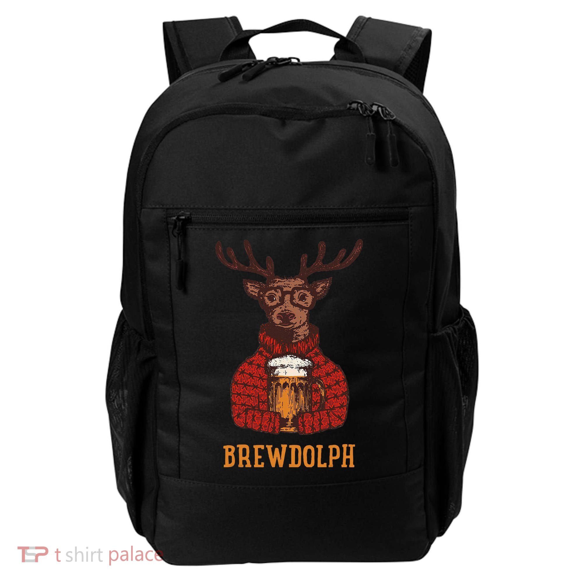 Brewdolph Reindeer Beer Lovers Funny Christmas Backpack