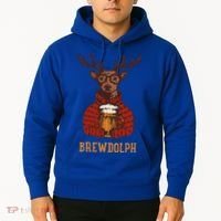 Brewdolph Reindeer Beer Lovers Funny Christmas Hoodie thumb 2