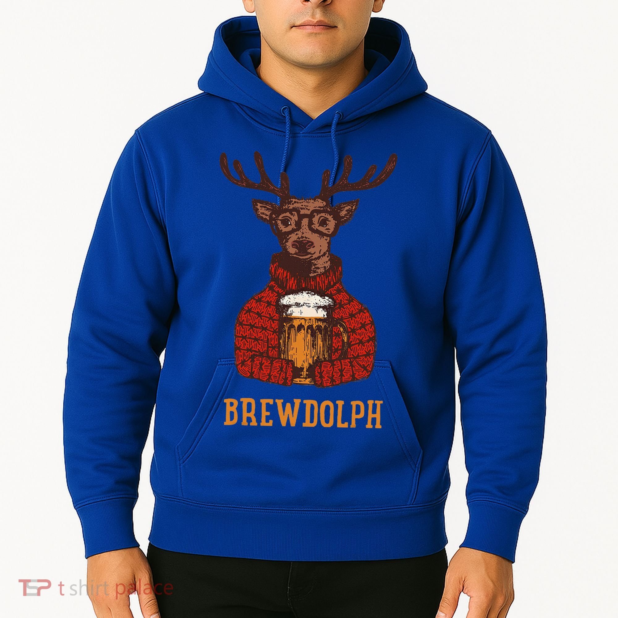 Brewdolph Reindeer Beer Lovers Funny Christmas Hoodie