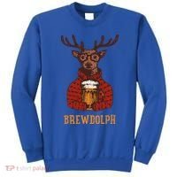Brewdolph Reindeer Beer Lovers Funny Christmas Sweatshirt thumb 0