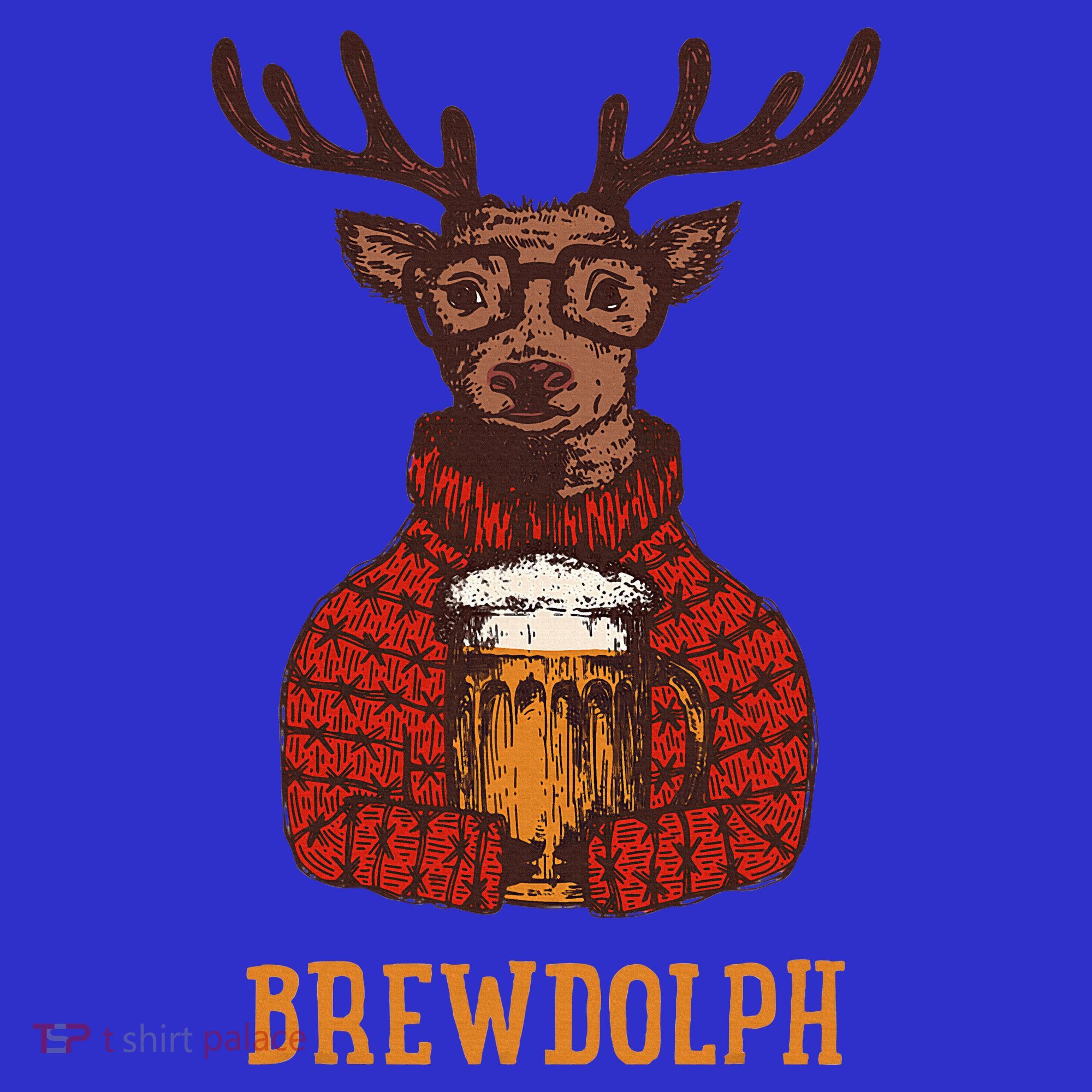 Brewdolph Reindeer Beer Lovers Funny Christmas Sweatshirt