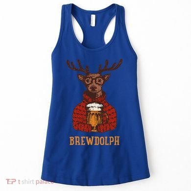 Brewdolph Reindeer Beer Lovers Funny Christmas Women's Tank Top