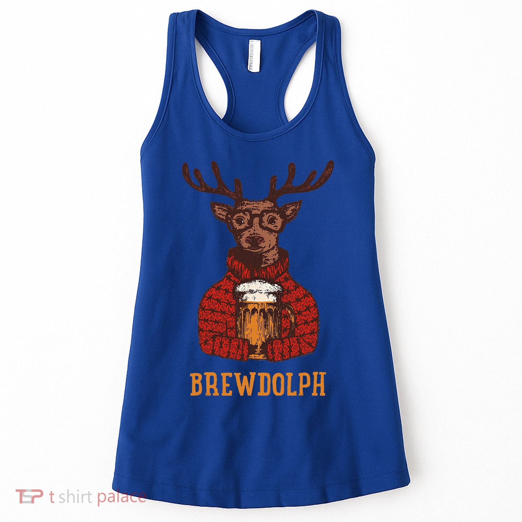 Brewdolph Reindeer Beer Lovers Funny Christmas Women's Tank Top