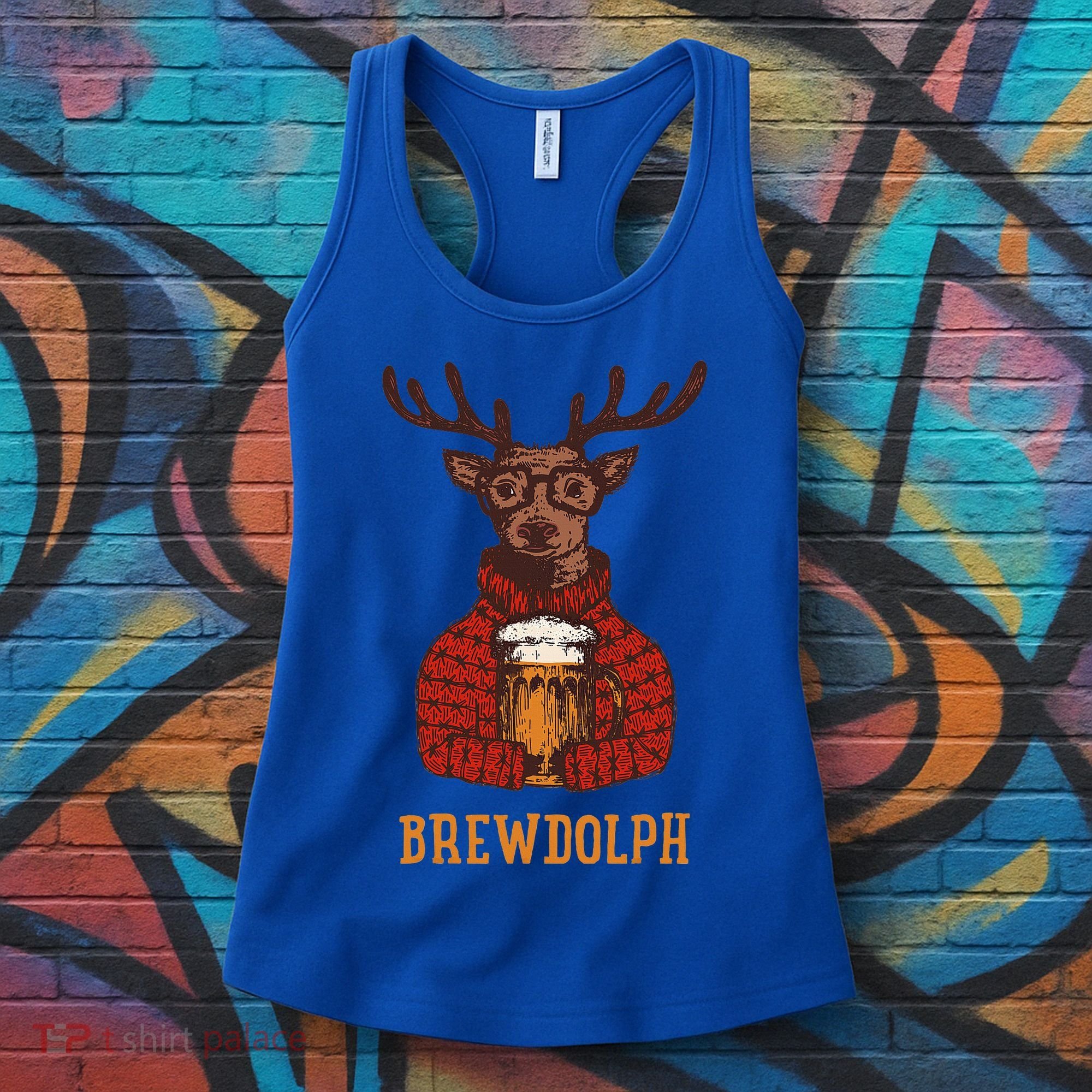 Brewdolph Reindeer Beer Lovers Funny Christmas Women's Tank Top
