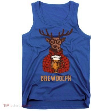 Brewdolph Reindeer Beer Lovers Funny Christmas Tank Top