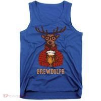 Brewdolph Reindeer Beer Lovers Funny Christmas Tank Top thumb 0